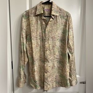 Coton Doux World Map Long Sleeve Button Down